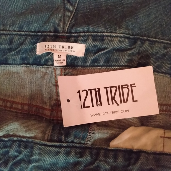 Denim, distressed overalls from 12th tribe - Picture 3 of 3